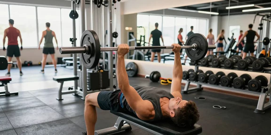 Pharmaqo Shop athlete lifting weights in a modern gym, showcasing a committed fitness lifestyle.