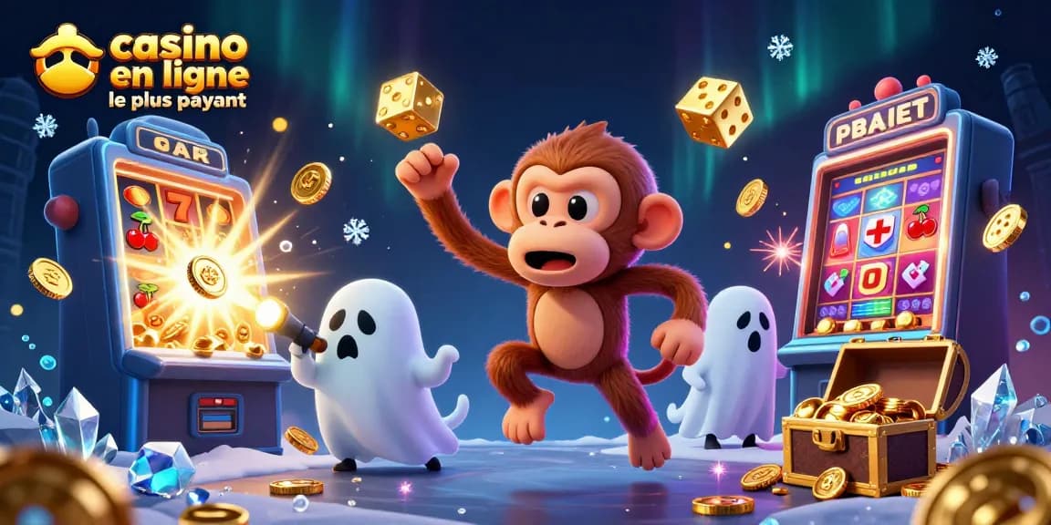Accédez au casino en ligne le plus payant avec ce visuel captivant dévoilant un singe poltergeist.