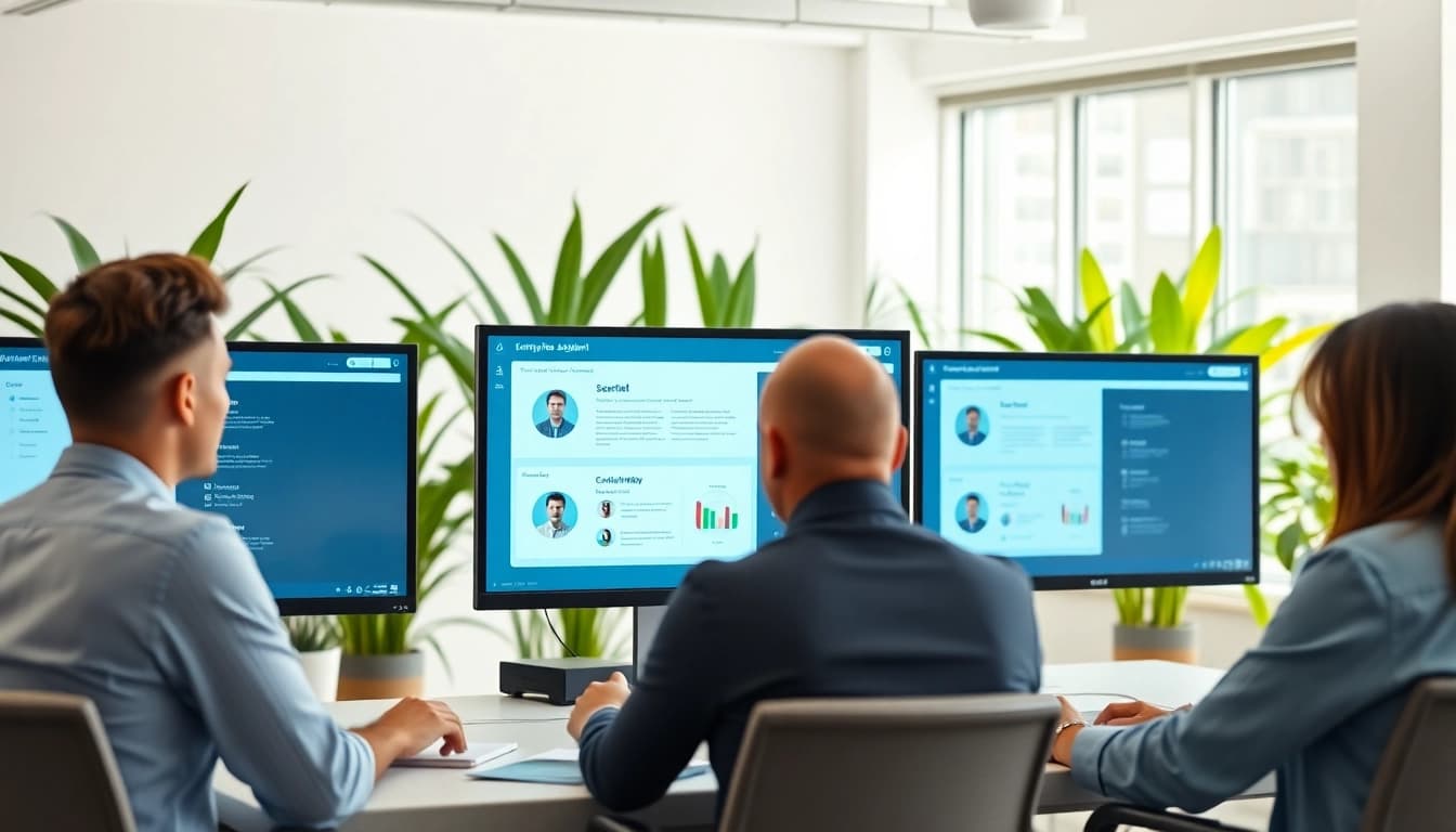 Engage with advanced enterprise assistant saas showcased in a collaborative workspace.