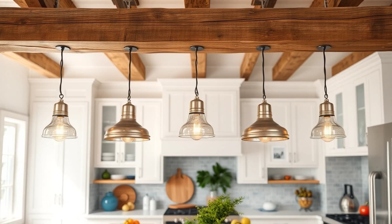 Illuminate your kitchen with stylish island light fixtures that enhance modern coastal decor.