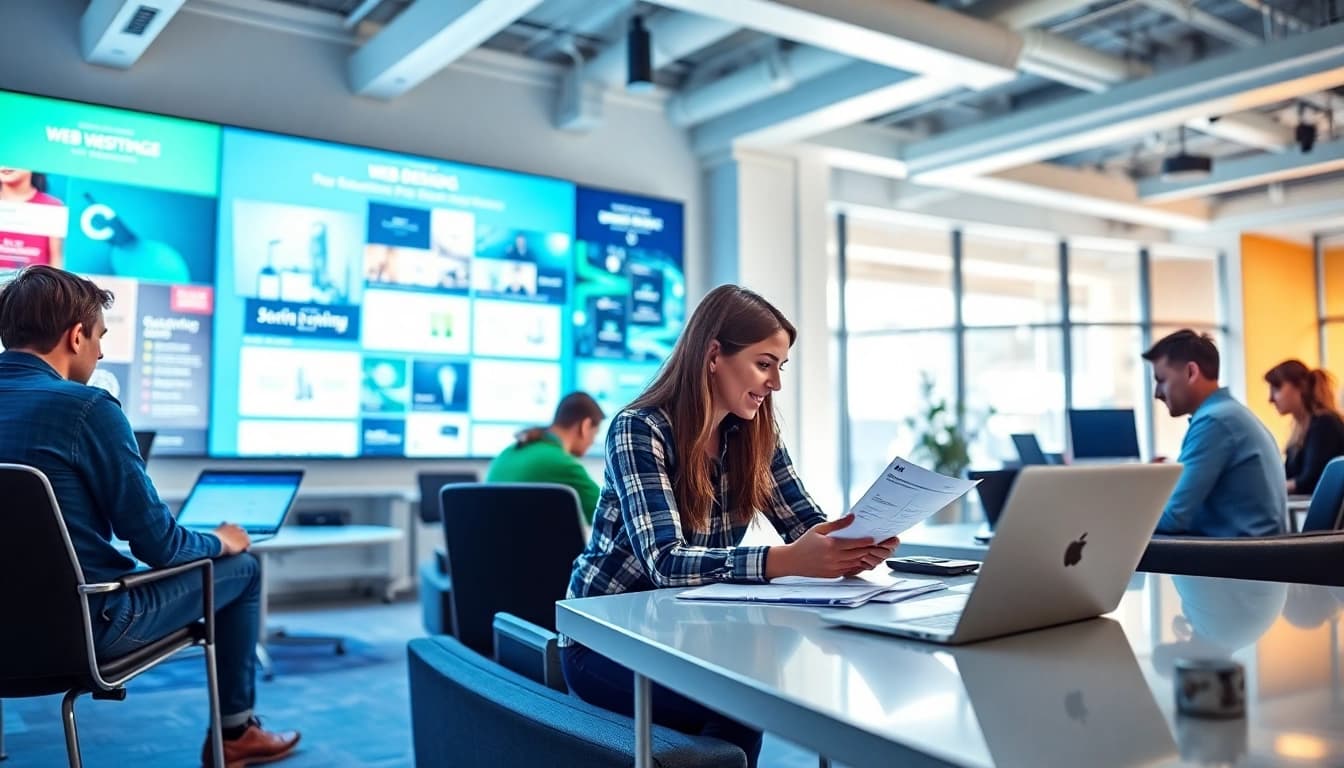 Werbeagentur fördert kreative Zusammenarbeit in einem modernen Büro.