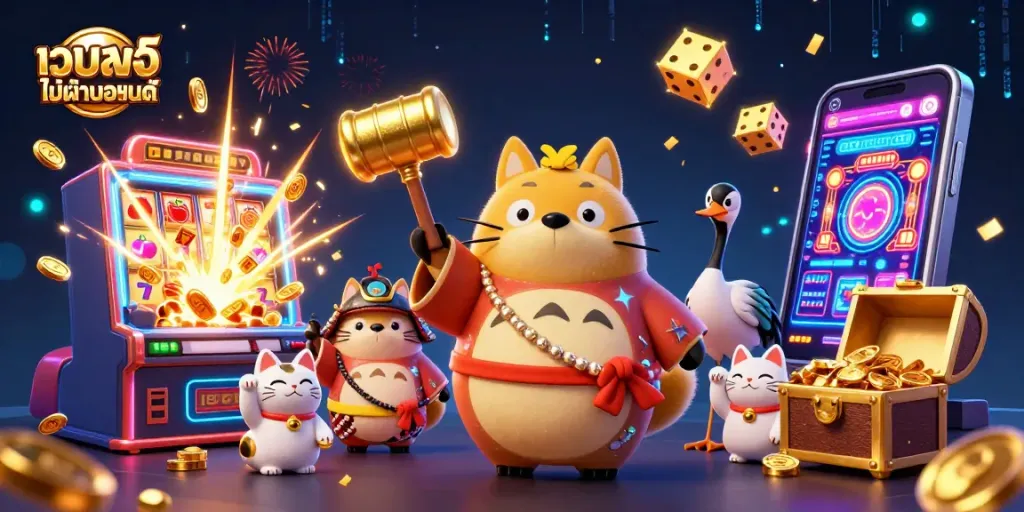 เกมสล็อตเว็บตรงไม่ผ่านเอเย่นต์ สนุกไปกับโชคและกำไรในภาพประกอบที่น่าตื่นเต้น
