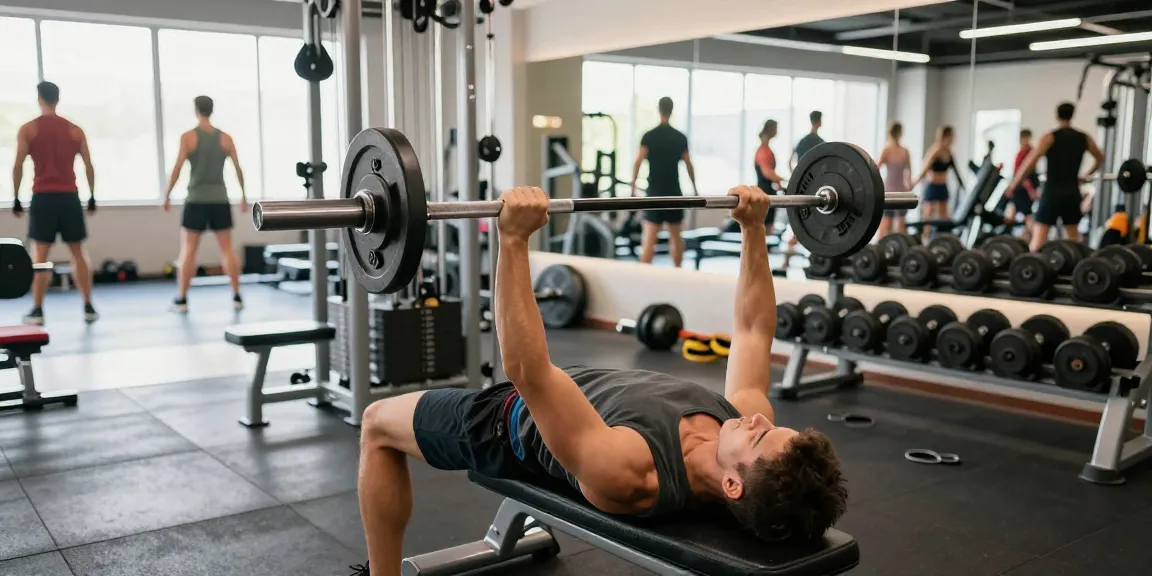 Pharmaqo Shop athlete lifting weights in a modern gym, showcasing a committed fitness lifestyle.