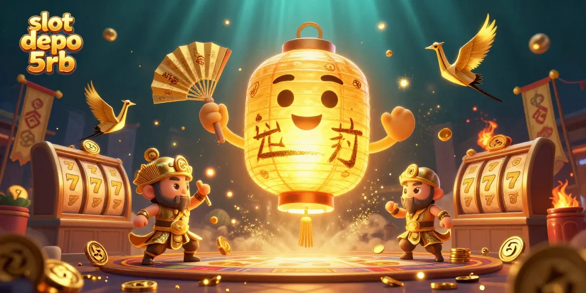 Experience thrilling gameplay with slot depo 5rb as golden lantern spirit encounters lucky symbols and vibrant gaming elements.