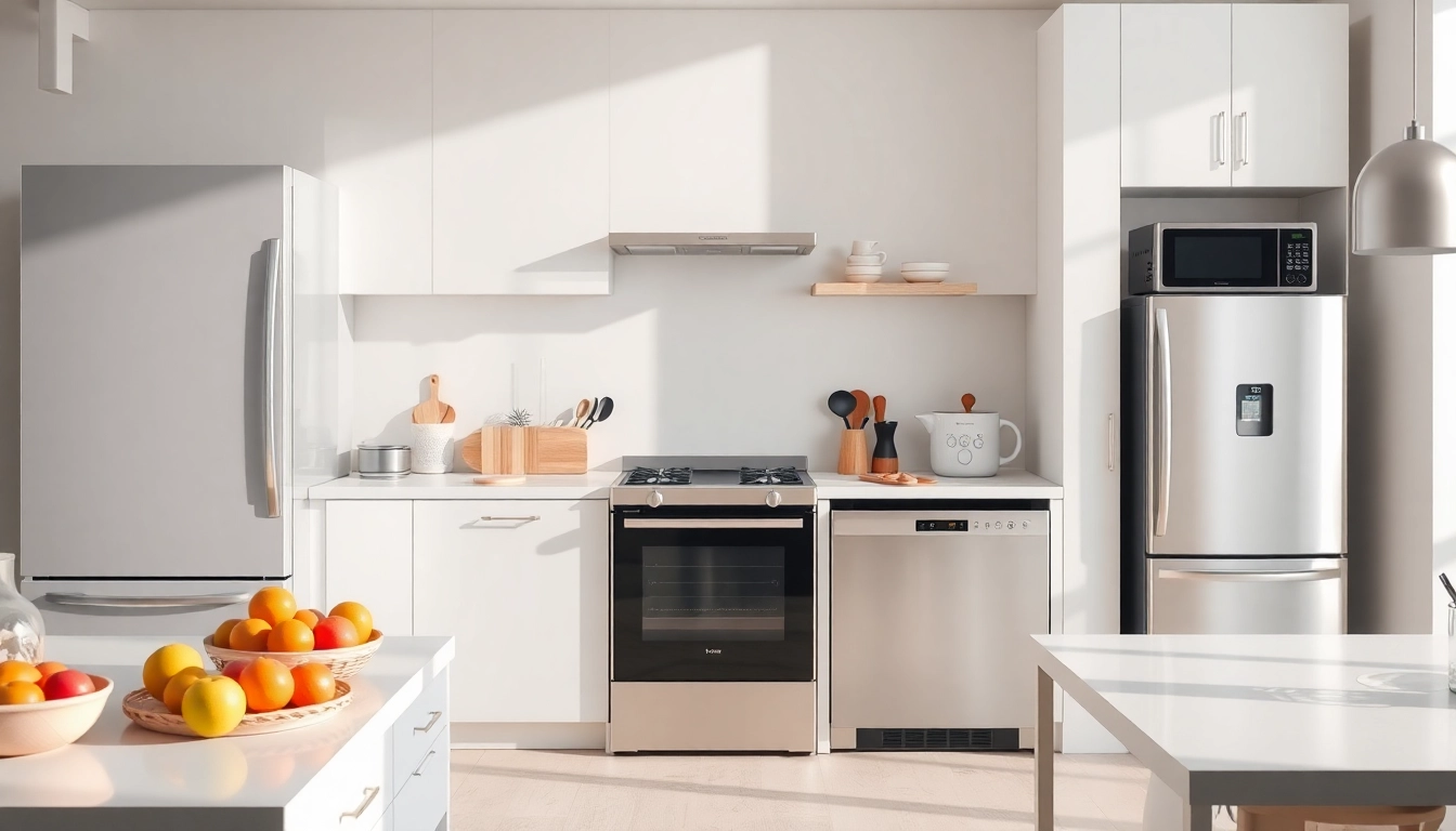 Explore quality home appliances in a modern kitchen setting, showcasing innovative designs.
