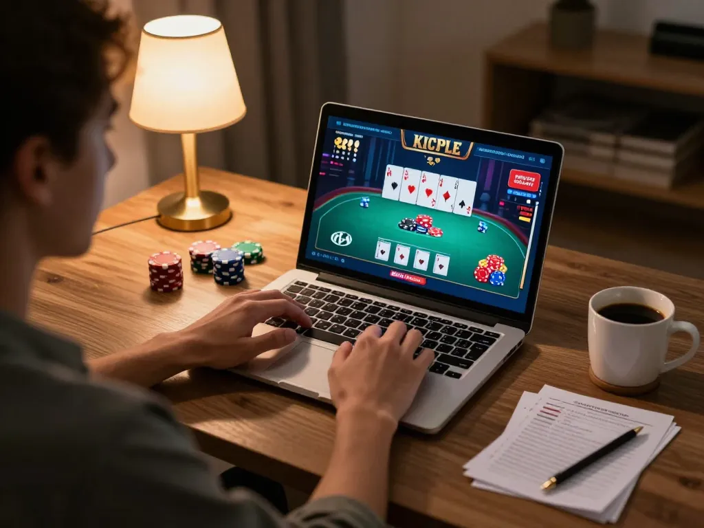 Engaged in sc88 đăng nhập on a vibrant online casino interface, a user strategies for betting success.