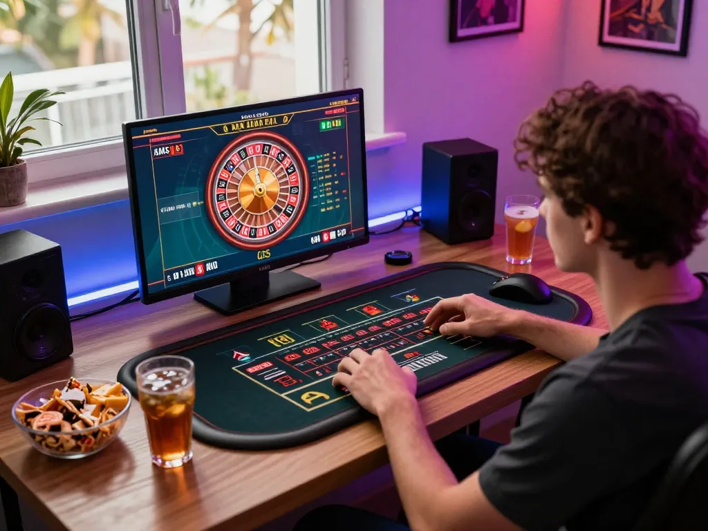 Engaging online gaming experience at casino senza licenza aams with vibrant laptop interface and personal touches.