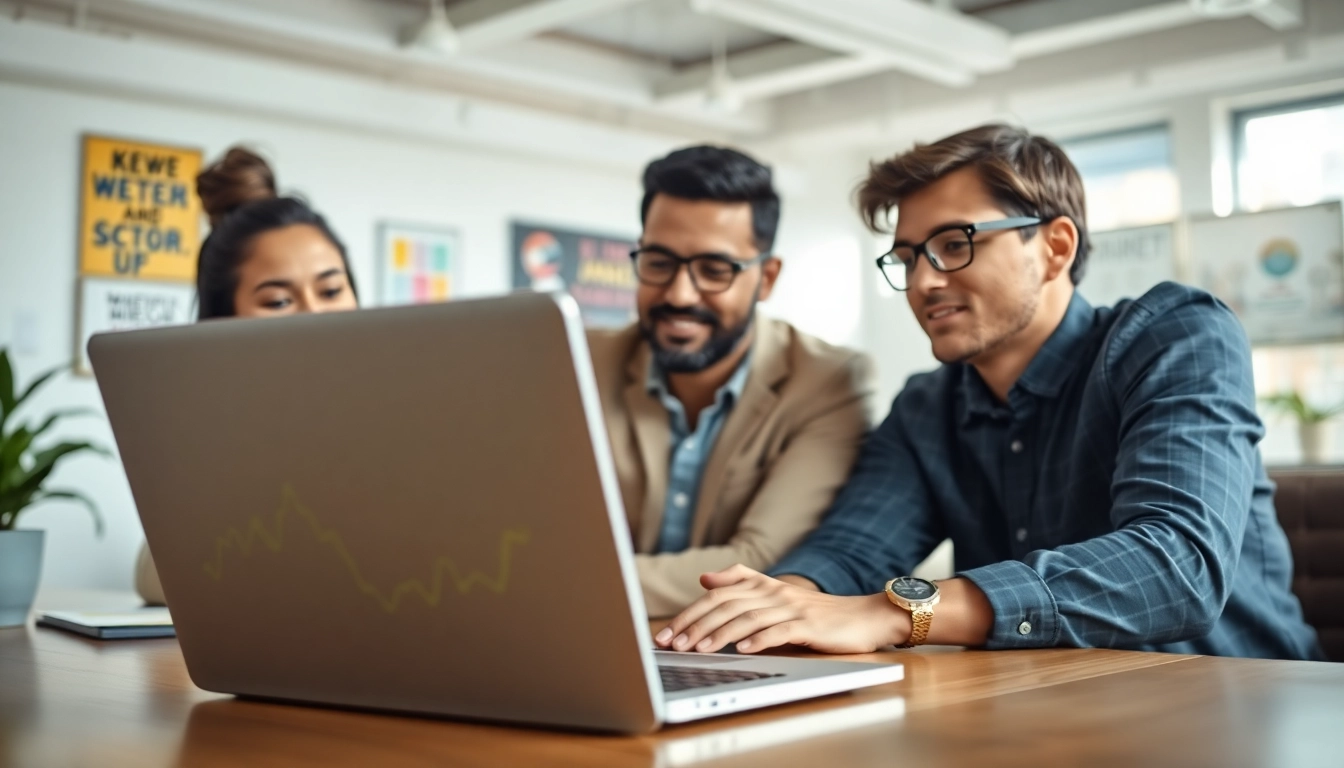 SEO Beratung in einem modernen Büro mit Teamarbeit und innovativen Analysen.