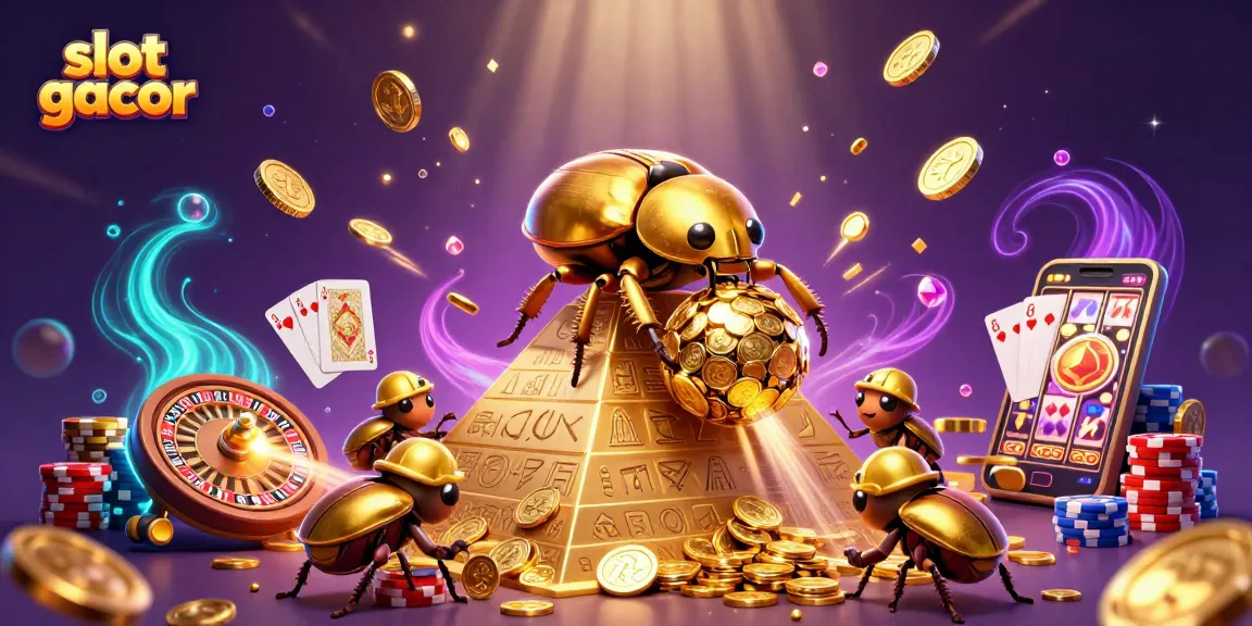 Experience thrilling slot gacor action in a vibrant casino scene with golden coins and jackpot symbols.