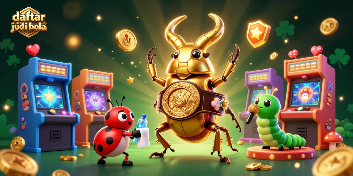 Bet on daftar agen judi bola with a vibrant, action-packed casino illustration featuring gaming characters.