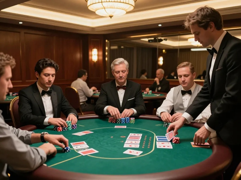 Engaged players enjoying a poker game at 789winii casino with vibrant atmosphere.