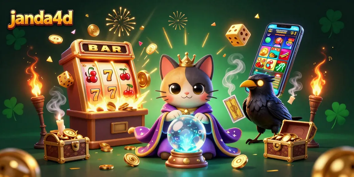 Menangkan jackpot dengan janda4d dalam ilustrasi kasino online yang penuh warna dan detail menarik.