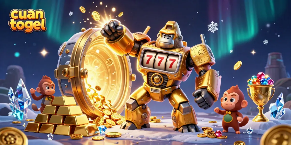 Engage with cuan togel as golden gorilla mech unleashes jackpot excitement amidst dazzling treasures.