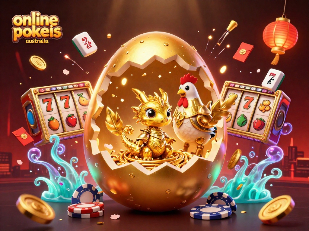 Engage in online pokies Australia with vibrant illustrations of winning bonuses and unique game features.