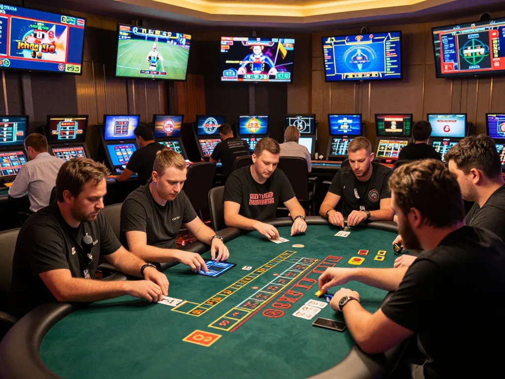 Players engaging in strategic blackjack gameplay on sc888 in an upscale online casino setting