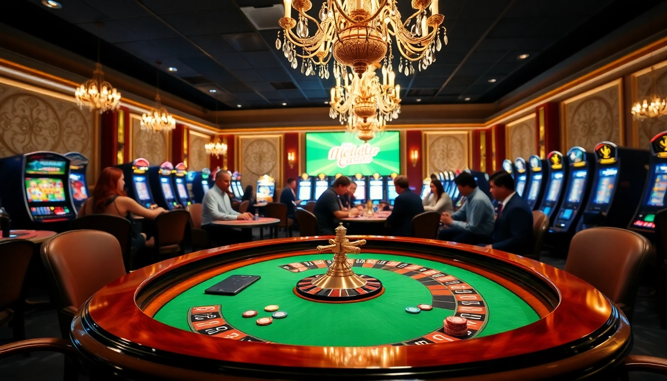 L'atmosphère vibrante du meilleur casino en ligne France mettant en avant des joueurs enthousiastes à une table de roulette avec des jetons colorés.