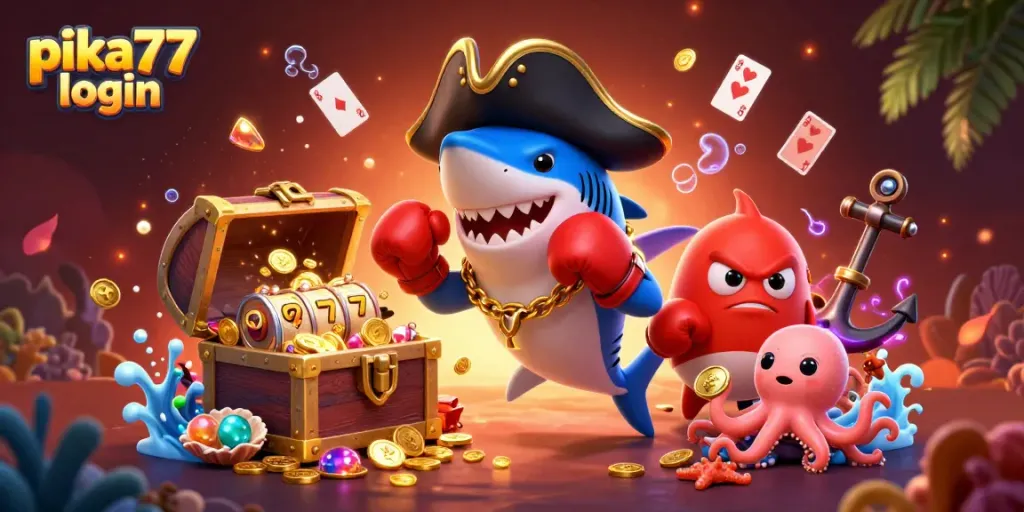 Enjoy rich gaming experiences with pika77 login through this vibrant casino illustration.