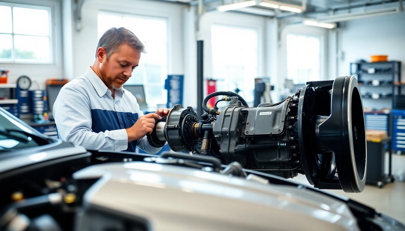Inspecting powertrain extended warranty components in a professional garage setting.