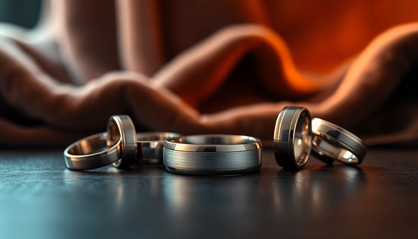 Tungsten rings elegantly styled, showcasing their premium design and craftsmanship.