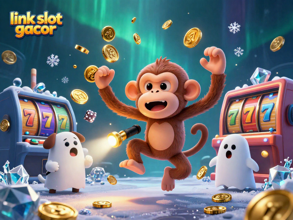 Experience thrilling wins at link slot gacor with animated characters in a stylish casino setting.