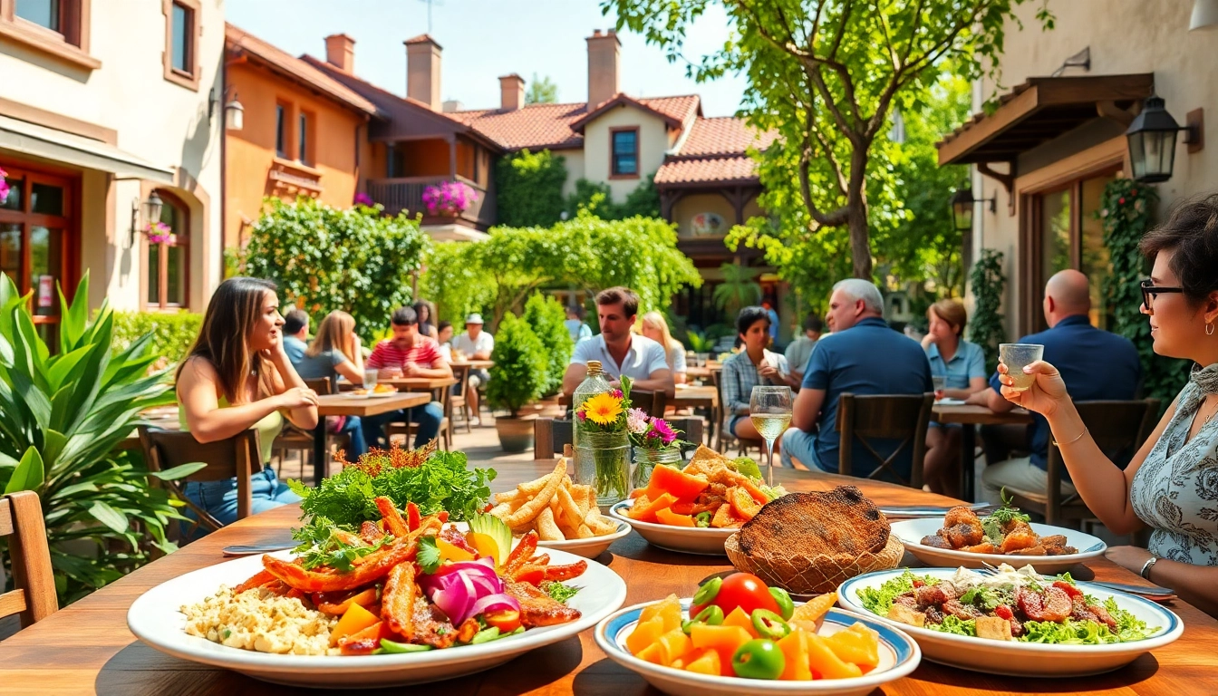 Enjoying a meal at Clarksburg CA restaurants with vibrant dishes and a welcoming atmosphere.