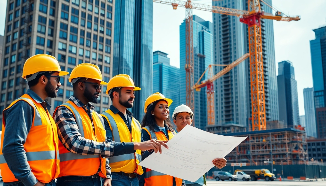 Showcasing workers collaborating on a construction site led by a New York City Commercial General Contractor