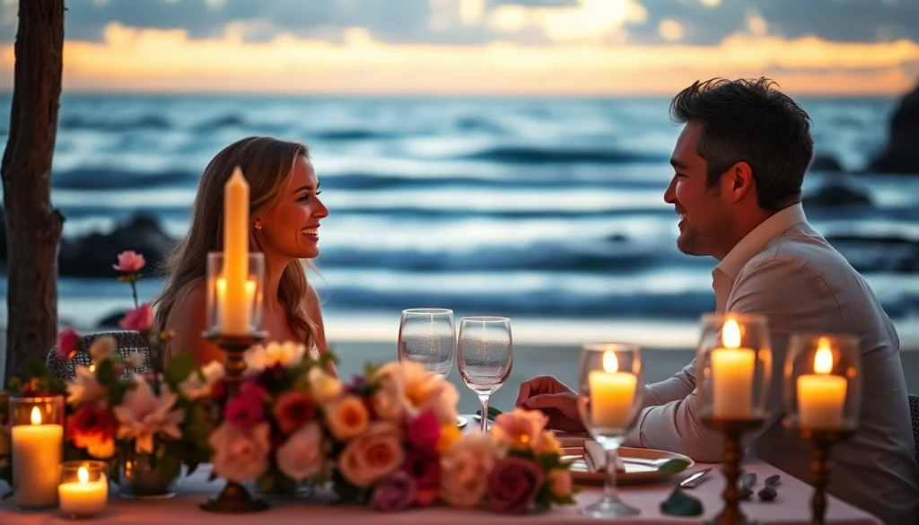 Enjoying Romantic excursions in Cabo with a sunset dinner on the beach, showcasing intimate dinner settings.