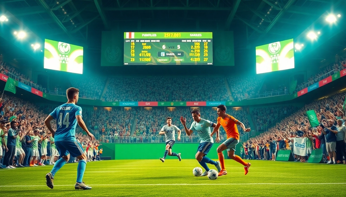 축구중계를 즐기는 다양한 팬들의 모습과 선수들이 연습하는 장면