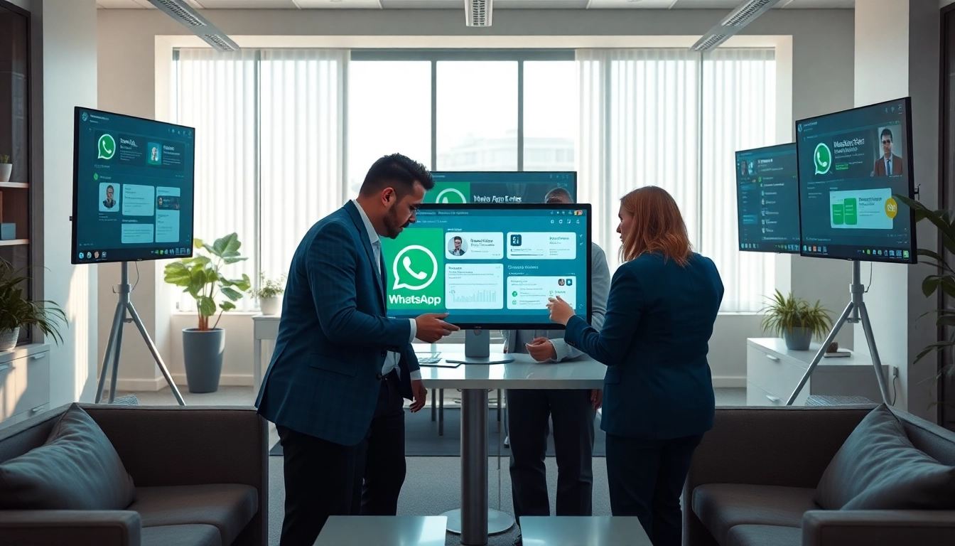 Enhance customer interactions with WhatsApp Business CRM in a modern office setting.