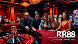 Experience excitement at RR88 with players engaging at a vibrant casino table.