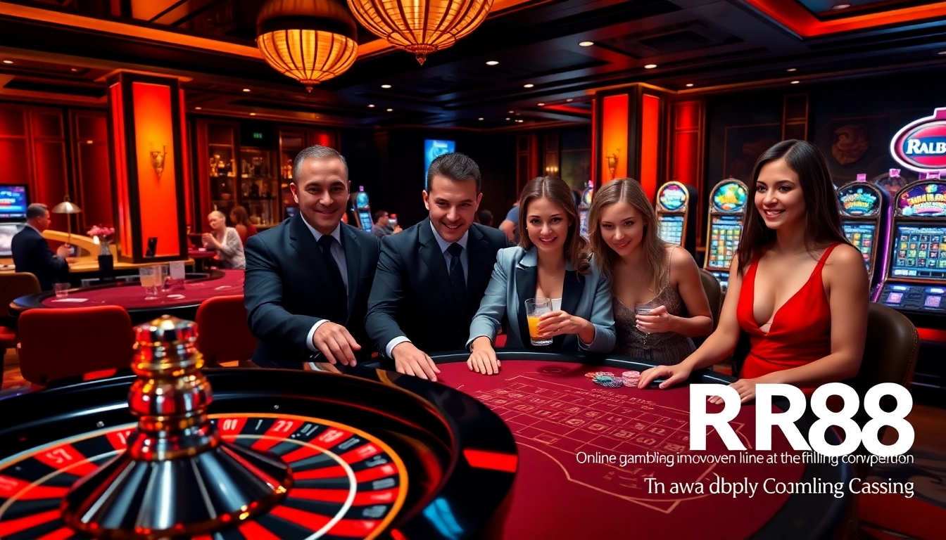 Experience excitement at RR88 with players engaging at a vibrant casino table.