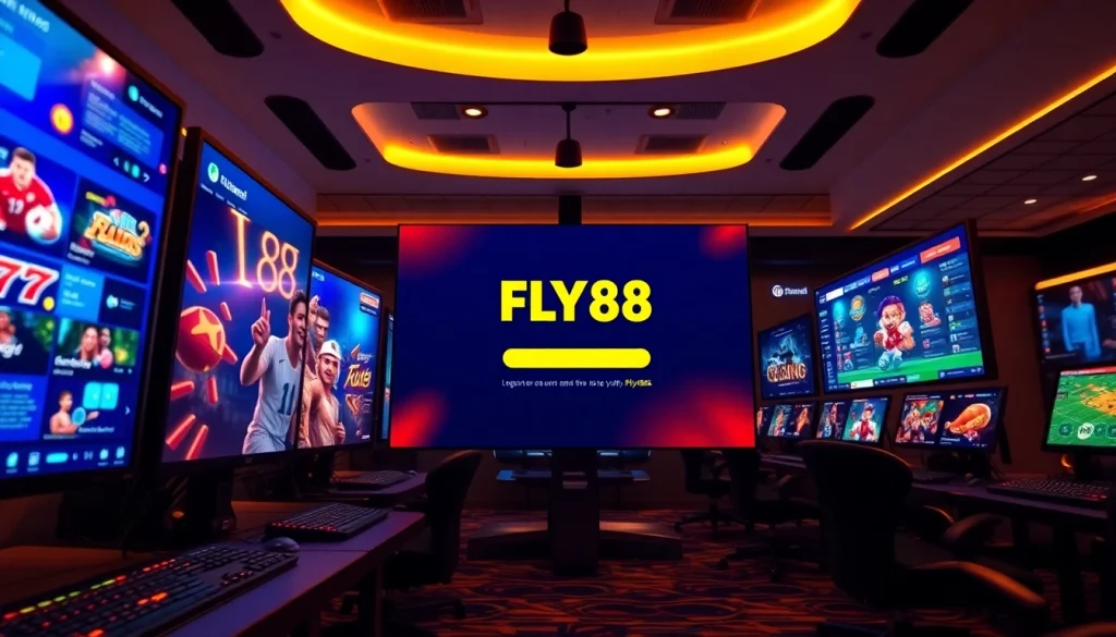 FLY88 đăng nhập page showcasing vibrant online gaming and betting interface.