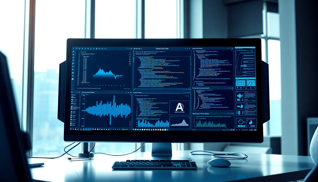Futuristic workspace highlighting the features of gemini 3 pro with advanced AI applications.