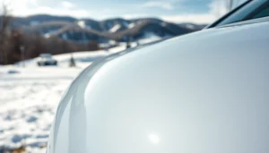 Winter car protection Chattanooga depicted with a pristine vehicle shimmering under winter sunlight.