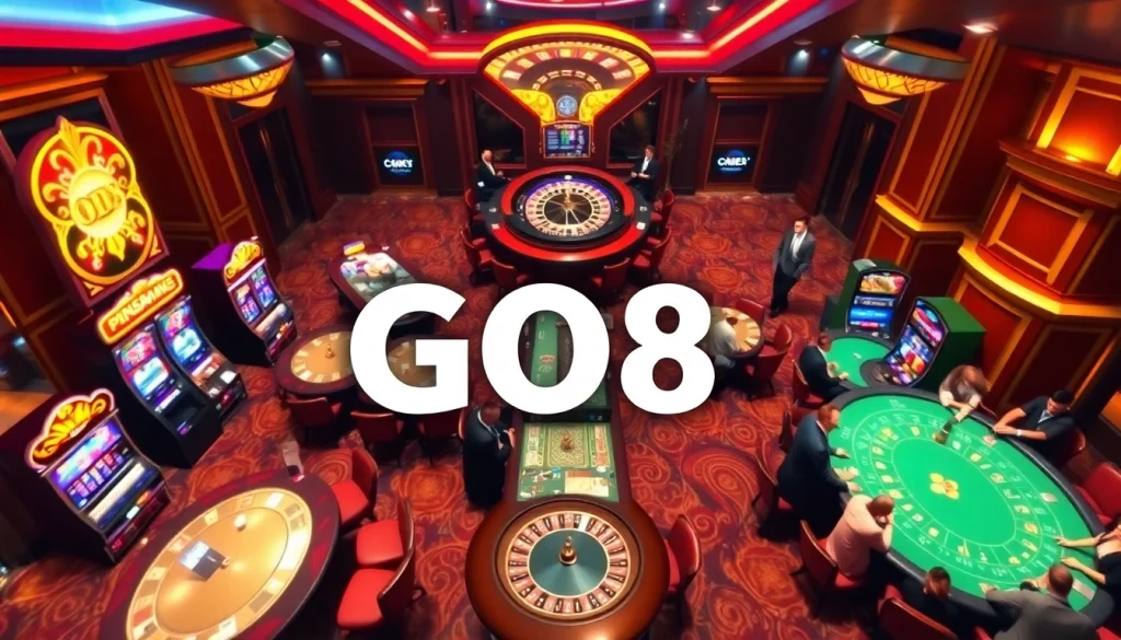 Players enjoying a luxurious casino experience at GO8, engaging in thrilling gambling activities.