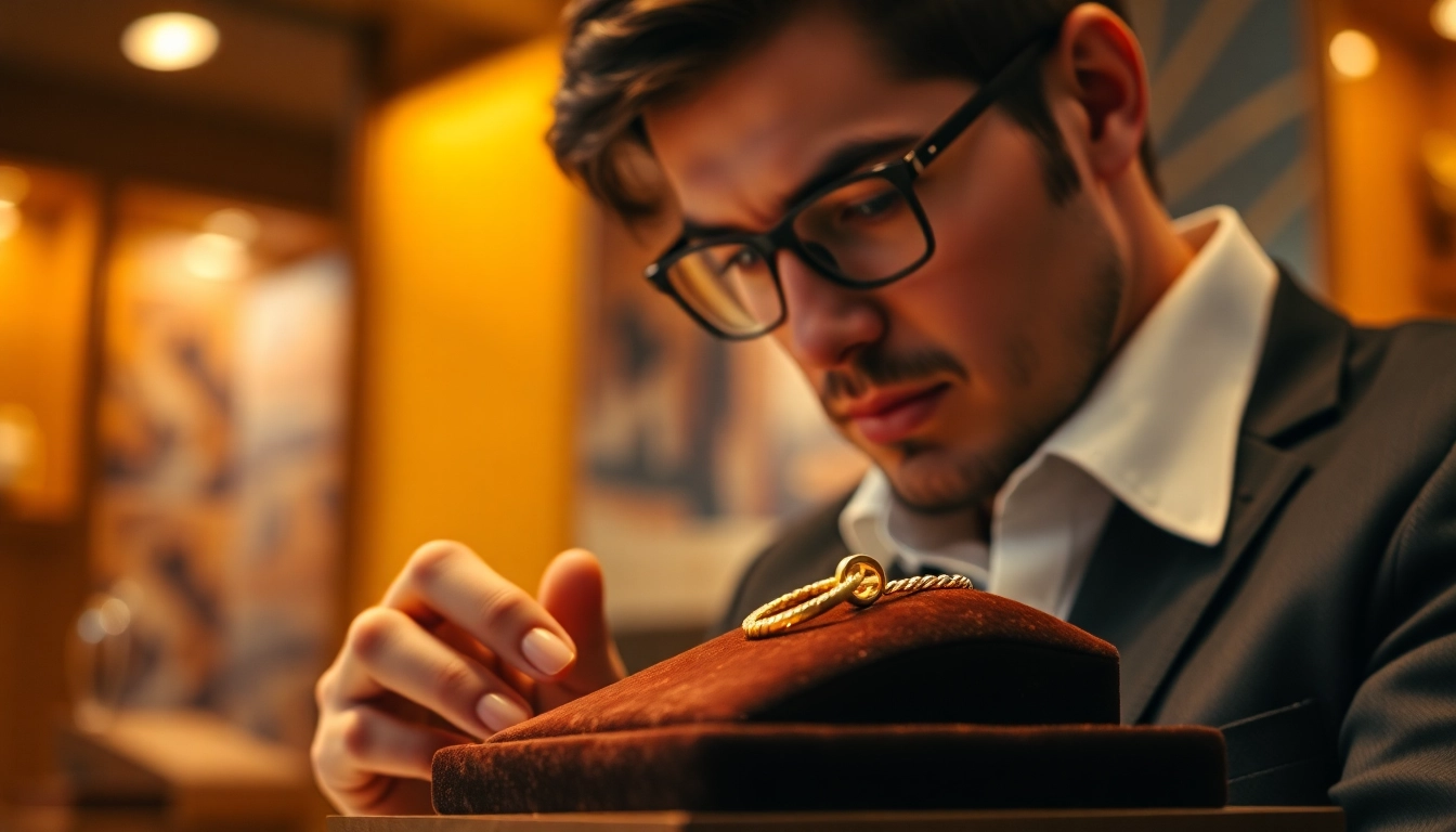 Vendi oro a Roma presso un esperto nel settore, delicati dettagli in primo piano.