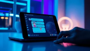 Engaging NSFW AI chatbot interface showcasing intimate character interactions.