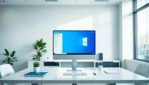 WPS下载：在时尚工作区展示现代办公生产力软件。