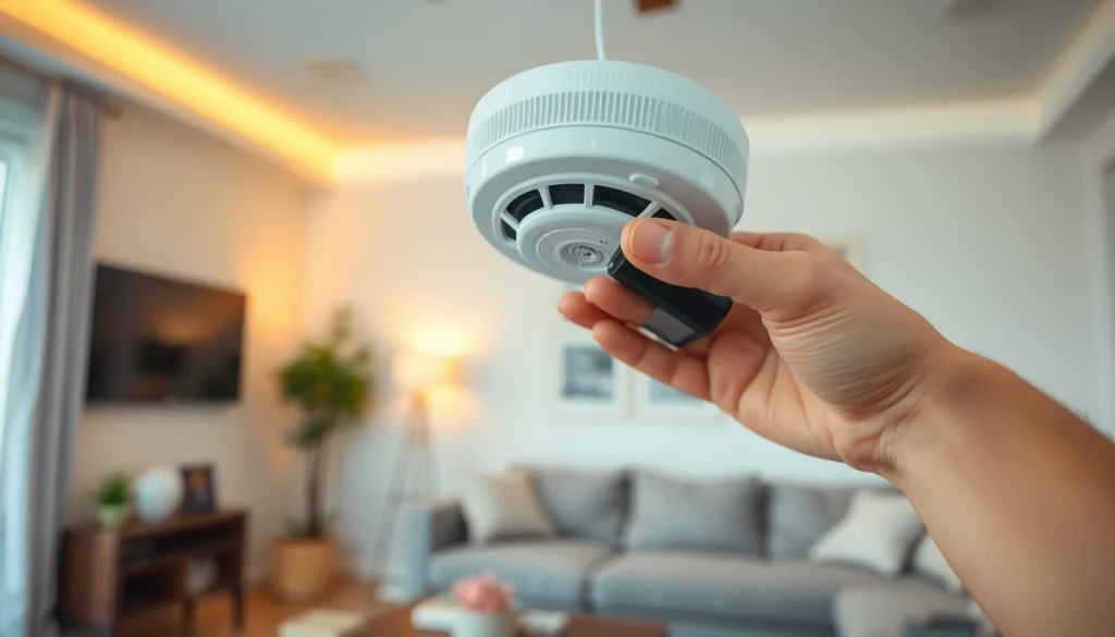 Replace smoke detector battery while ensuring home safety with precision and care.