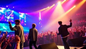 BTS news live concert with dynamic energy, showcasing passionate fans and performing artists.