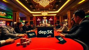 Para pemain terlibat dalam permainan kasino dengan fokus pada strategi taruhan Depo 5K dan aksi yang mendebarkan.