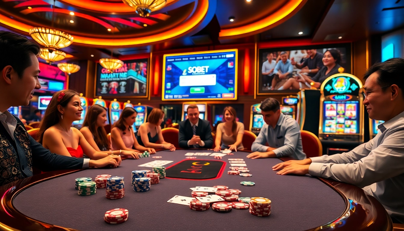 Sparking the sbobet login excitement at a luxurious casino table filled with poker chips and cards.