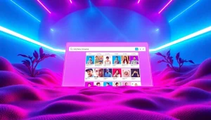 Dynamic OnlyFans search engine interface with engaging results and vibrant colors.