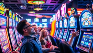 Menang besar dengan slot depo 1k di mesin slot yang ramai dan berwarna-warni.