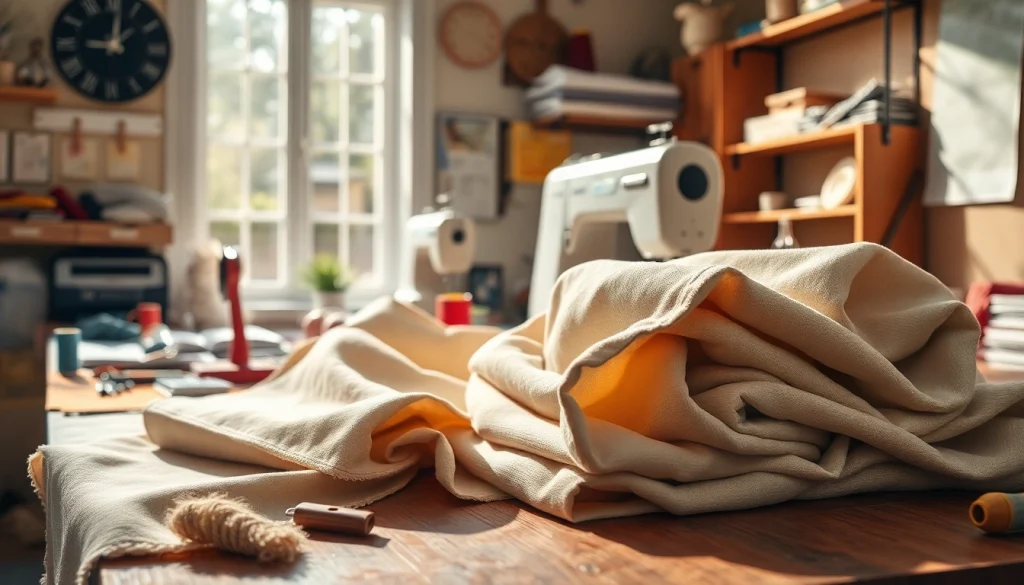 Kant stof kopen met een verscheidenheid aan kleurrijke stoffen in een naaiomgeving