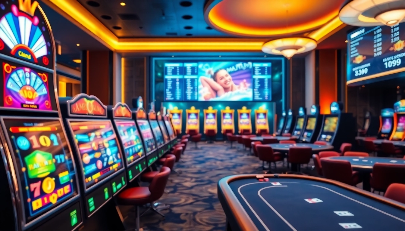 Experience the excitement at various Non Uk Casino 2025 with vibrant slot machines and card tables.
