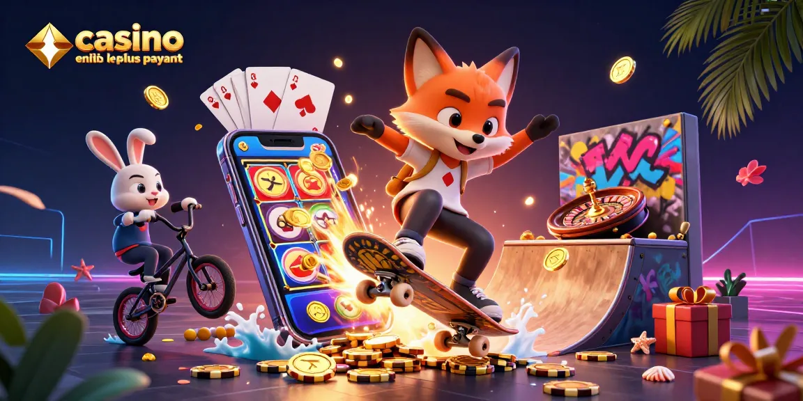 Jouer au casino en ligne le plus payant avec un renard en skate et un lapin BMX