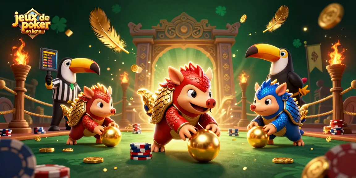 Jouez à des jeux de poker en ligne captivants avec nos pangolins concurrents dans une ambiance festive.