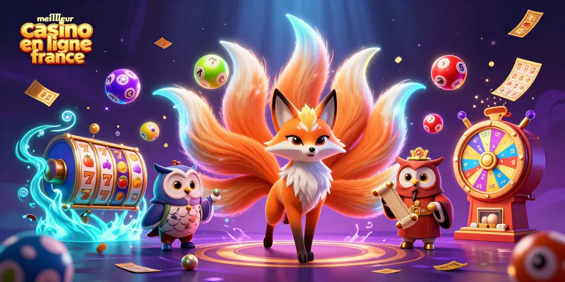 Visitez le meilleur casino en ligne France avec une atmosphère colorée et dynamique illustrée.