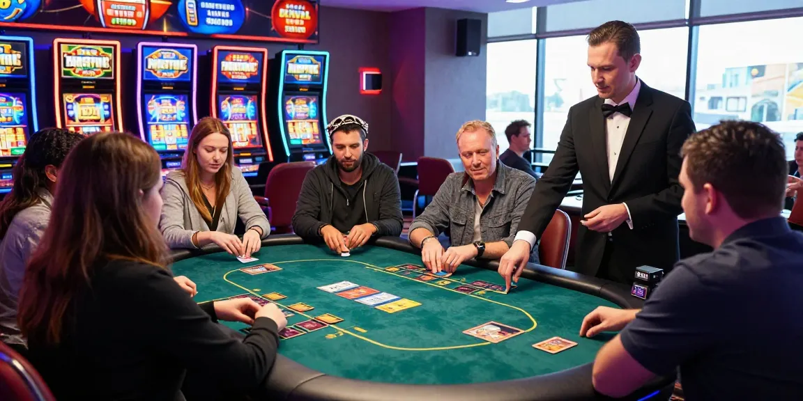 Discover the best credit card casinos with vibrant gaming atmosphere and diverse players enjoying card games.